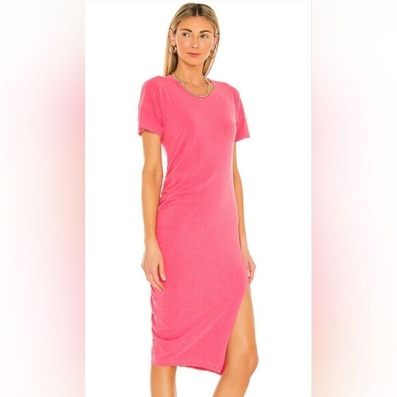 NWT Sundry Side Shirred Midi T-Shirt Dress Size 1 Small - Picture 2 of 6